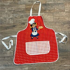 Retro VTG Red Polka Dot Apron with Chef Design